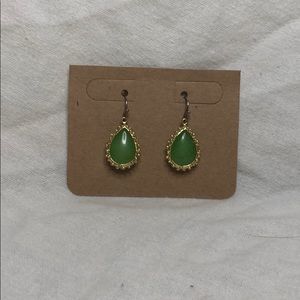 Emerald Green/Gold Earrings